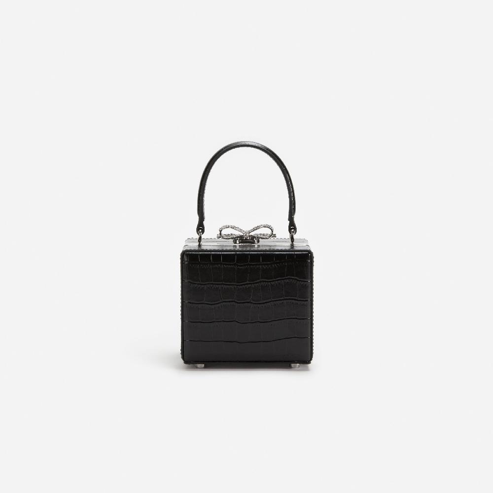 Self Portrait Black Croc Micro Bag BAGS