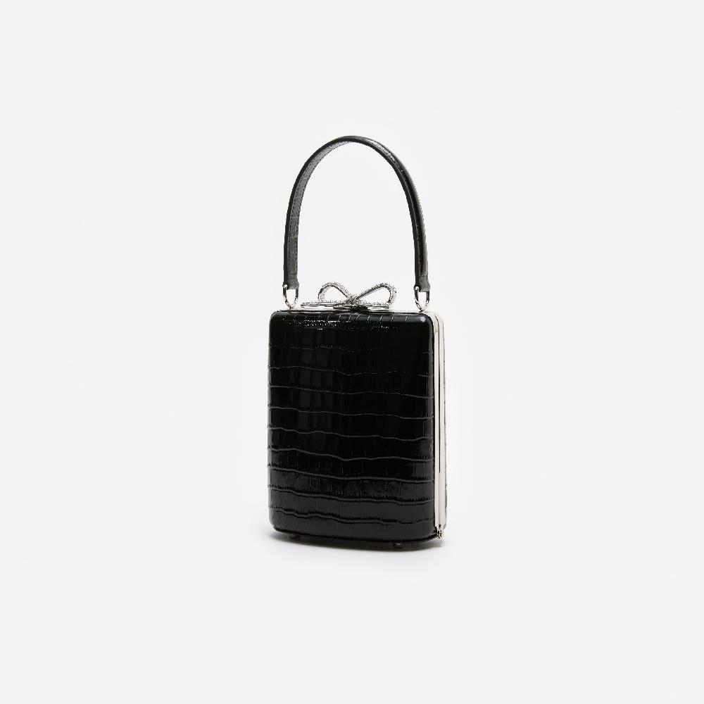 Self Portrait Black Croc Mini Bag BAGS