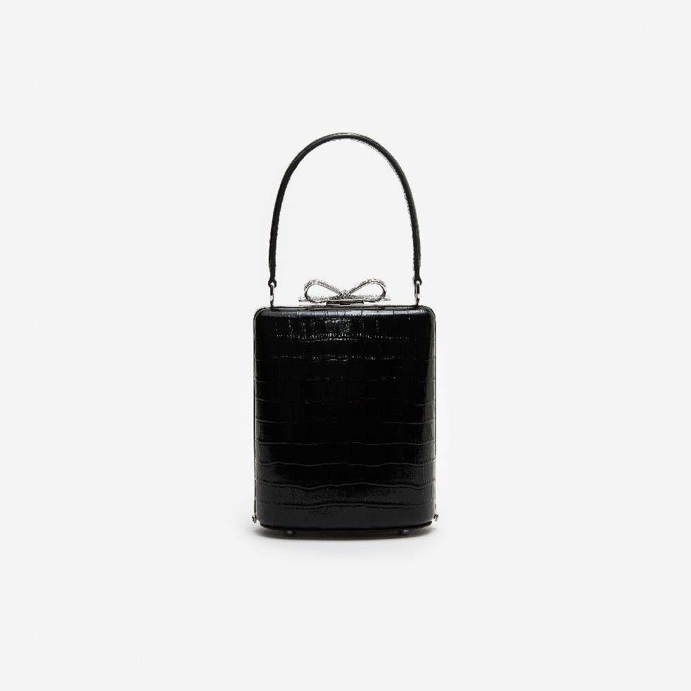 Self Portrait Black Croc Mini Bag BAGS