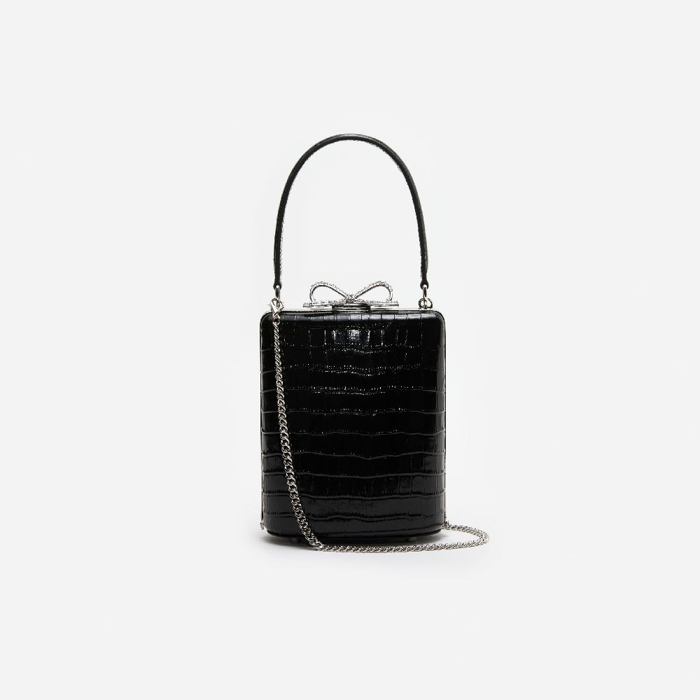 Self Portrait Black Croc Mini Bag BAGS