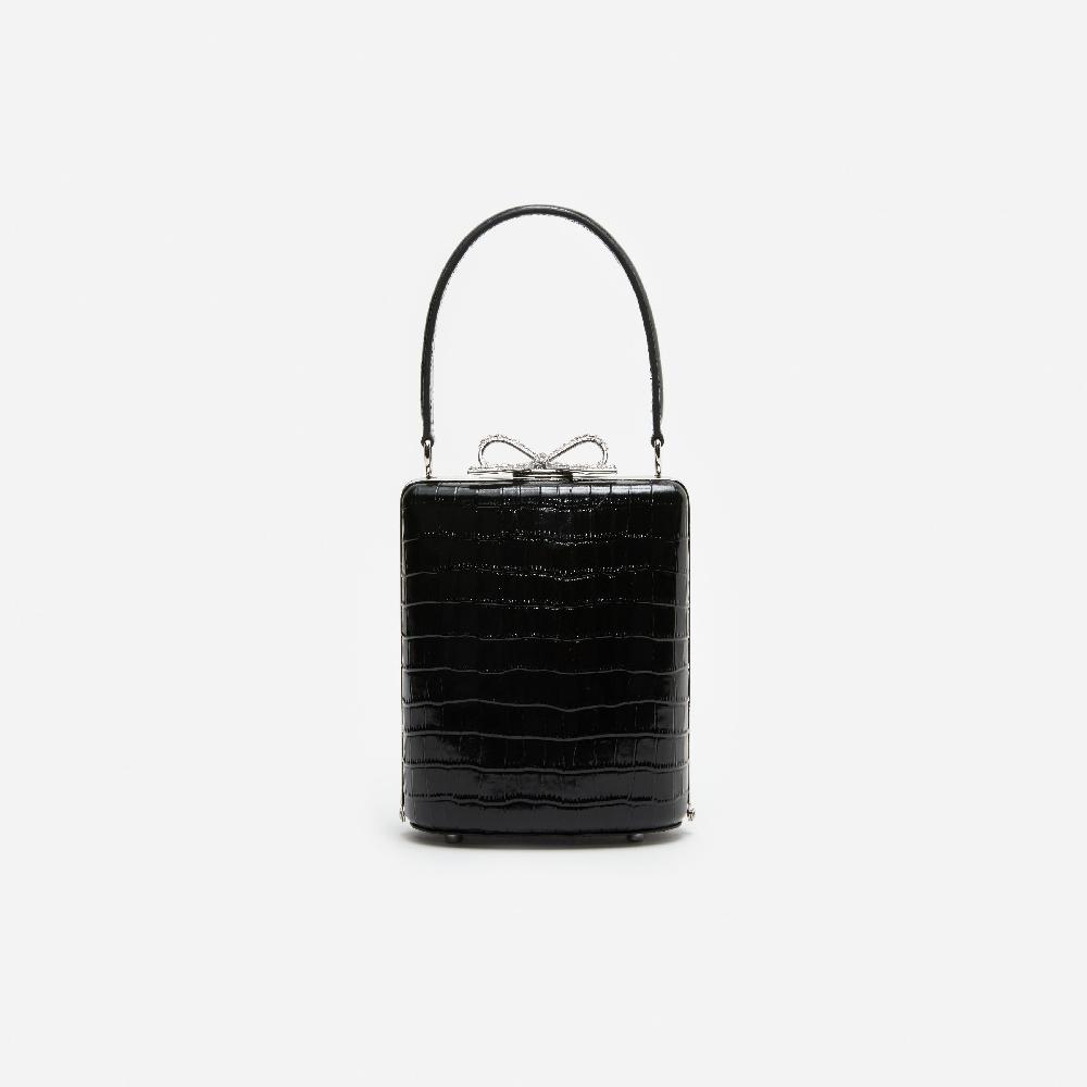 self portrait Black Croc Mini Bag BAGS