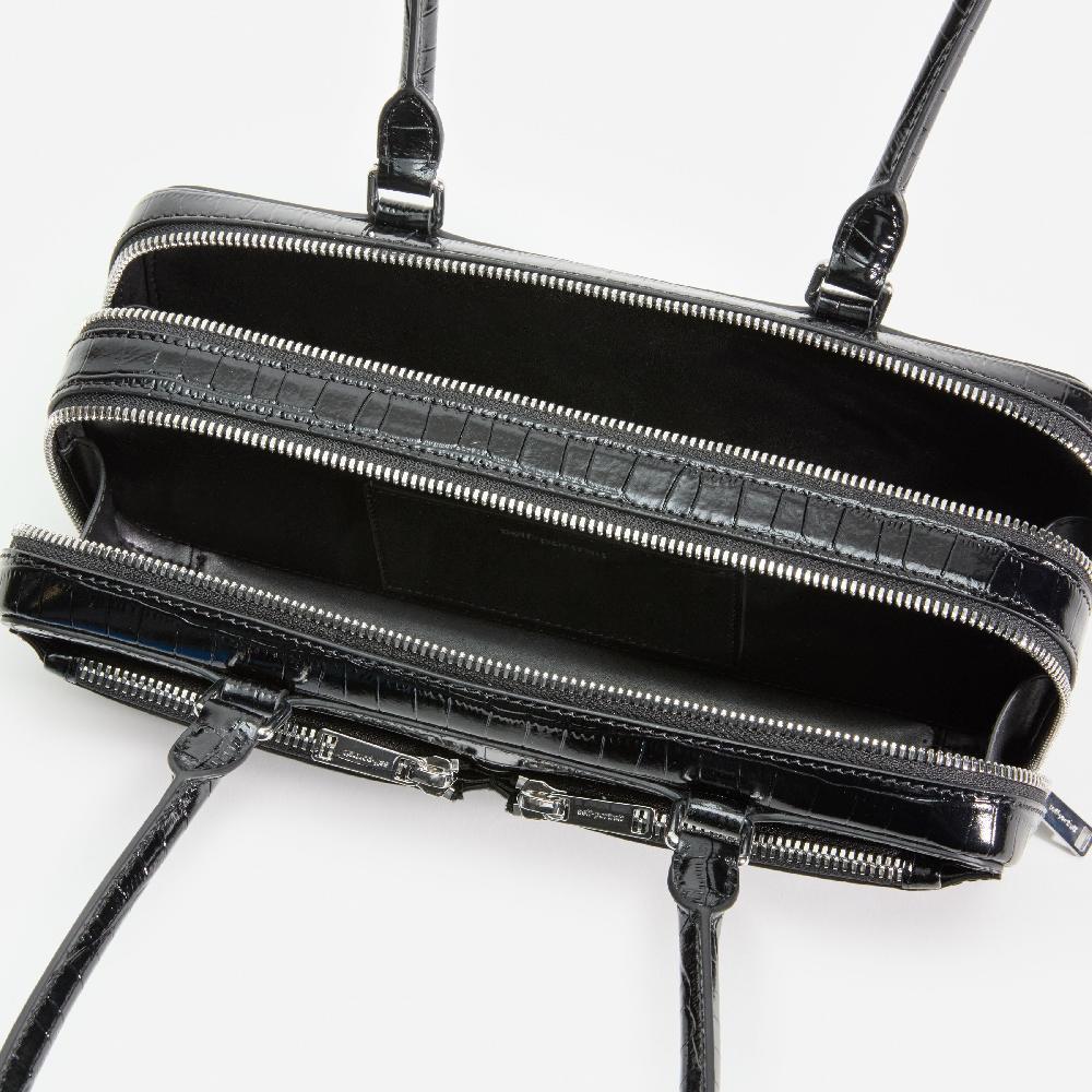 Self Portrait Black Croc Shoulder Bag BAGS