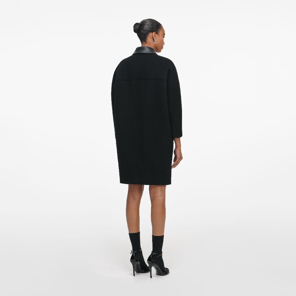 Self Portrait Black Double Breasted Coat CLOTHING