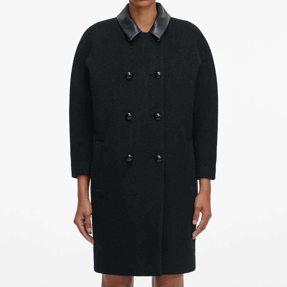Self Portrait Black Double Breasted Coat CLOTHING