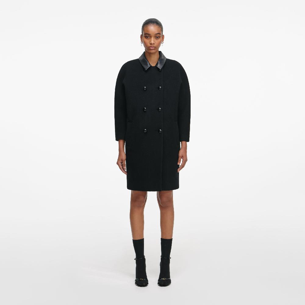 self portrait Black Double Breasted Coat CLOTHING