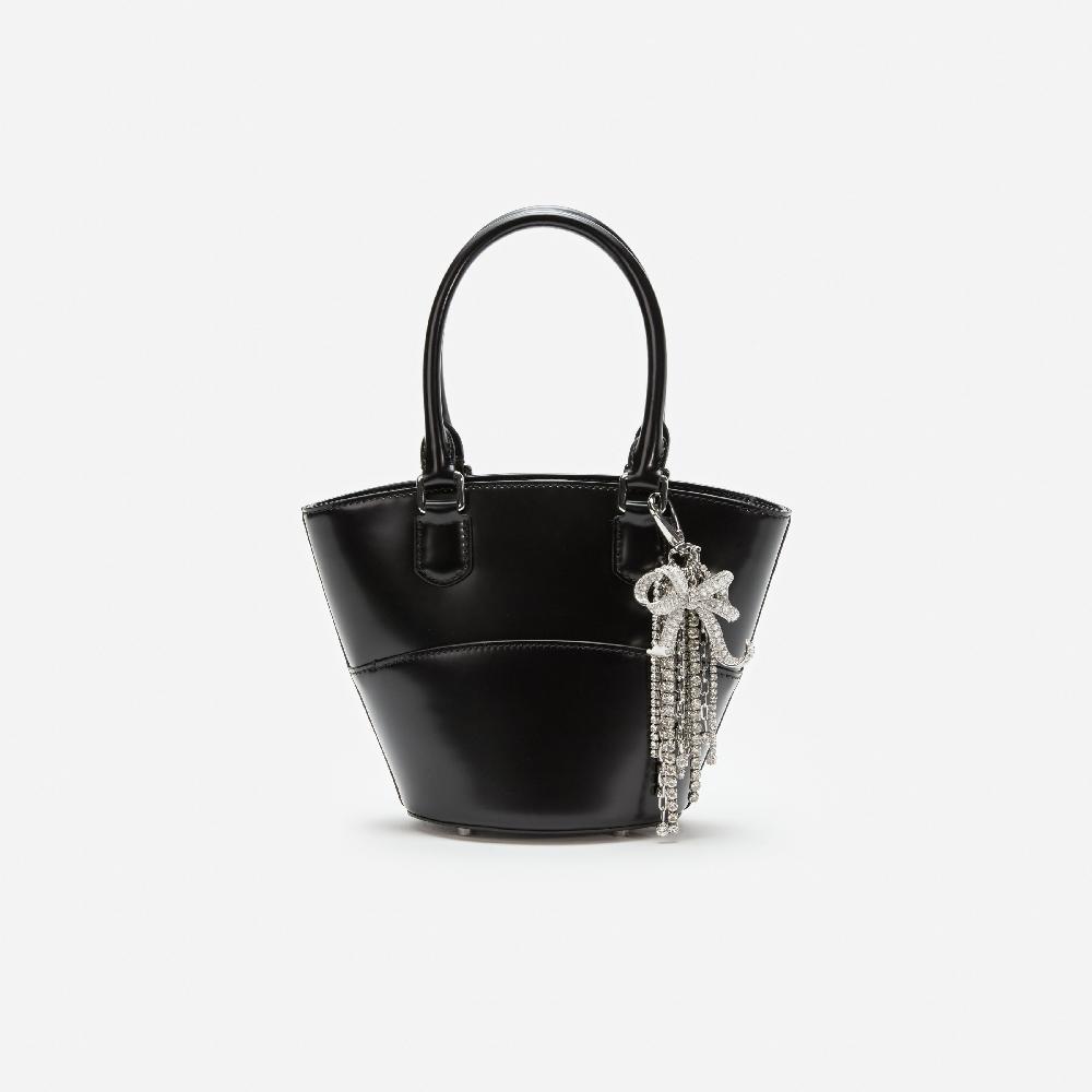 self portrait Black Leather Charm Tote Bag BAGS