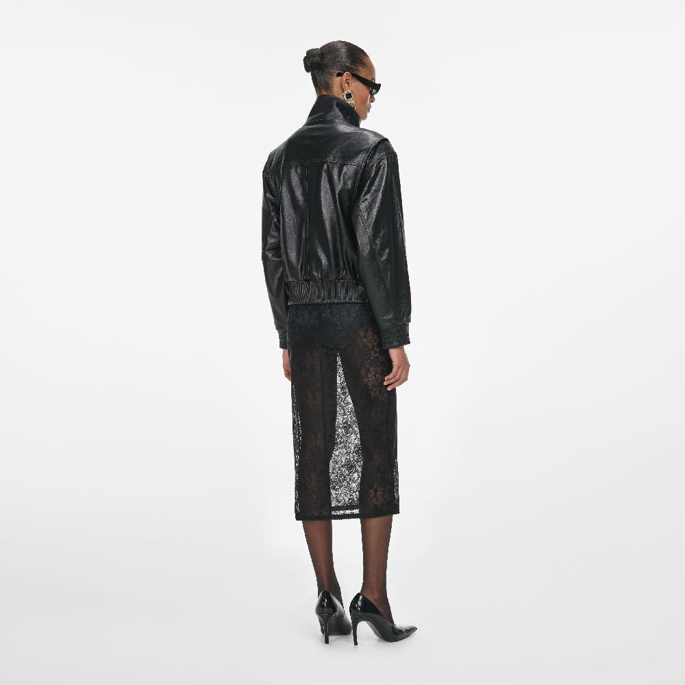 Self Portrait Black Leather Jacket CLOTHING