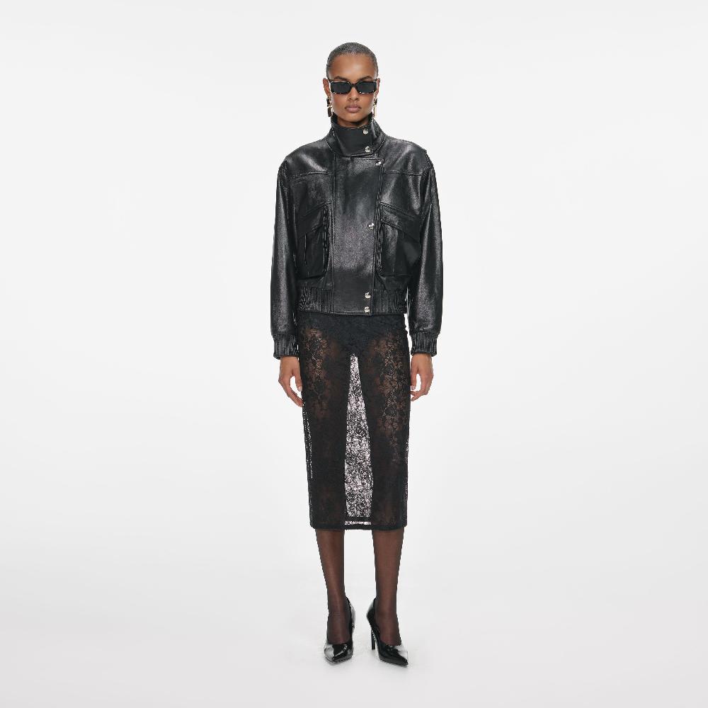 Self Portrait Black Leather Jacket CLOTHING