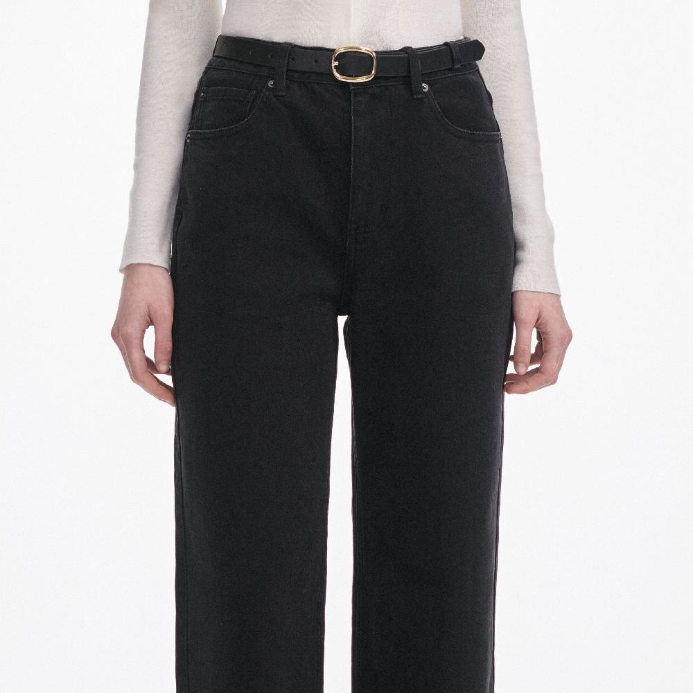 Self Portrait Black Straight Leg Jeans CLOTHING