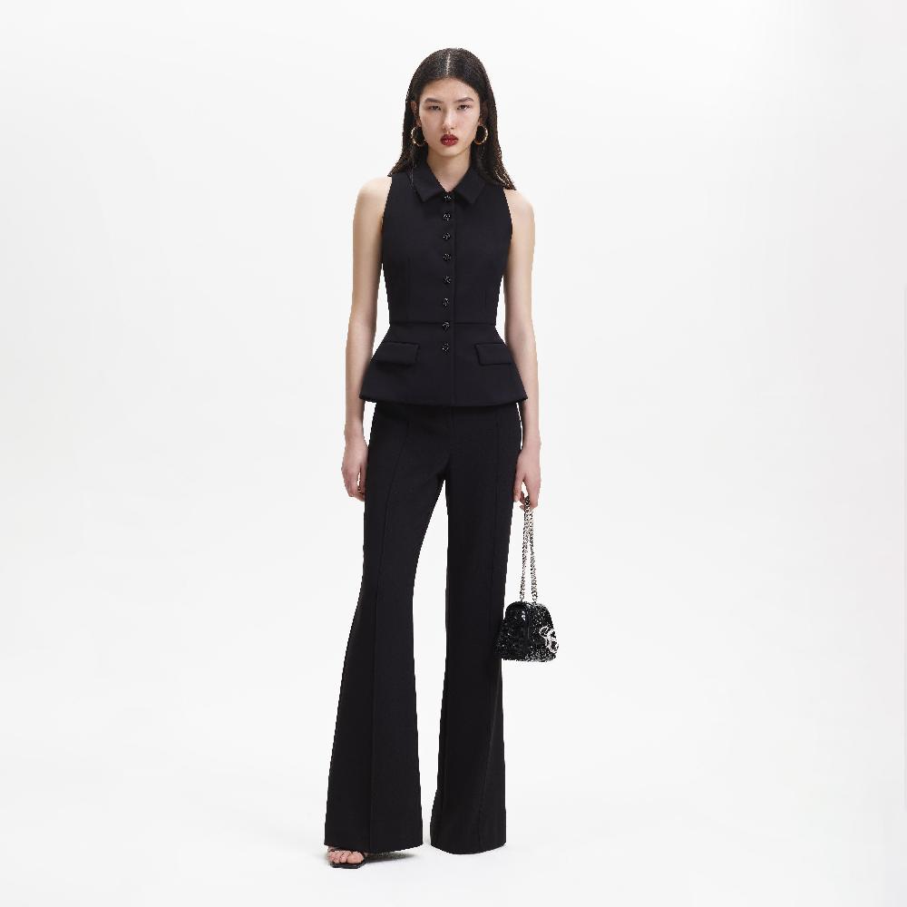 self portrait Black Tailored Jumpsuit CLOTHING