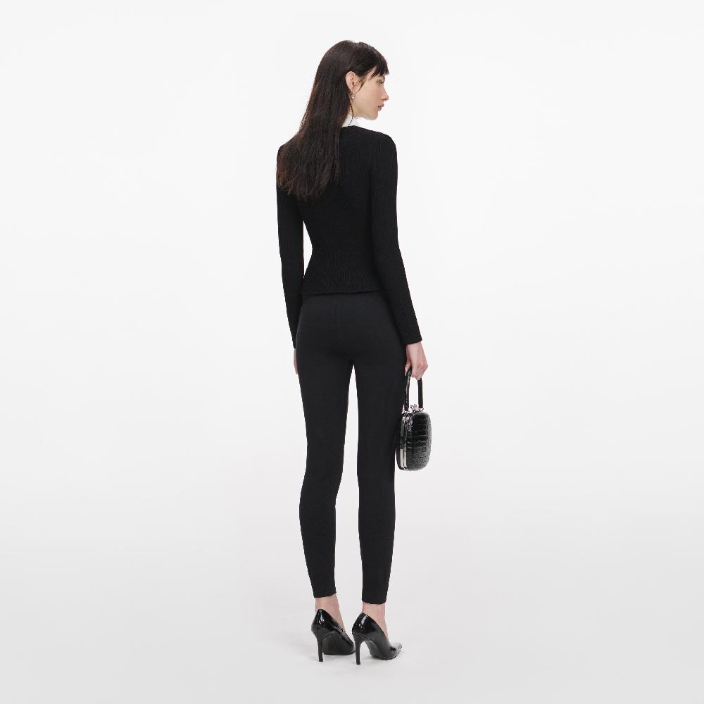 Self Portrait Black Tailored Knit Top CLOTHING