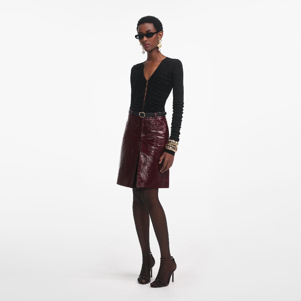 Self Portrait Black Viscose Knit Top CLOTHING