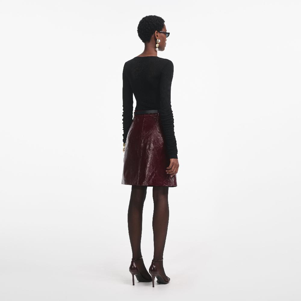 Self Portrait Black Viscose Knit Top CLOTHING