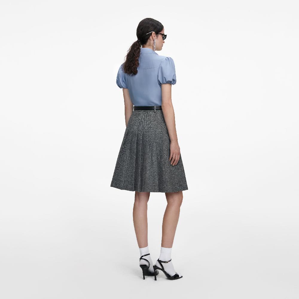 Self Portrait Blue Cotton Tie Side Top CLOTHING