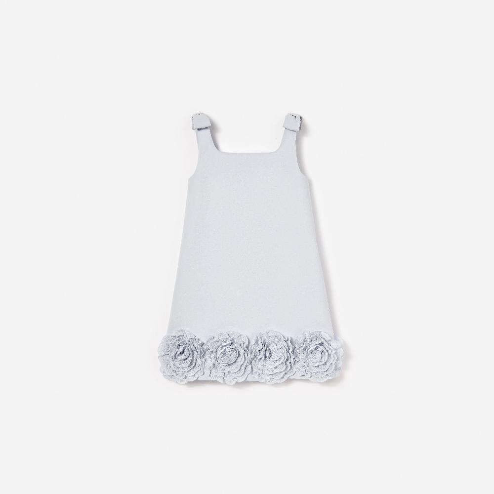 self portrait Blue Crepe Flower Dress KIDS