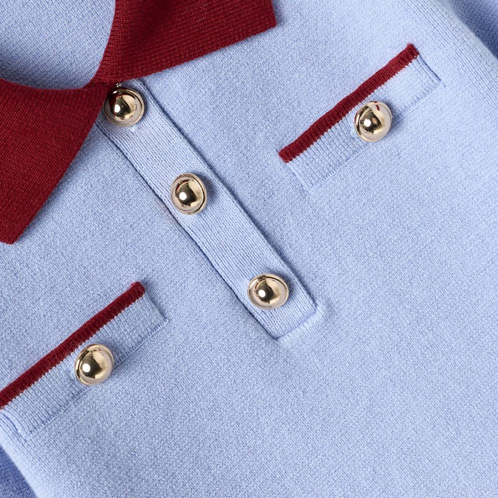 Self Portrait Blue Flat Knit Dress KIDS