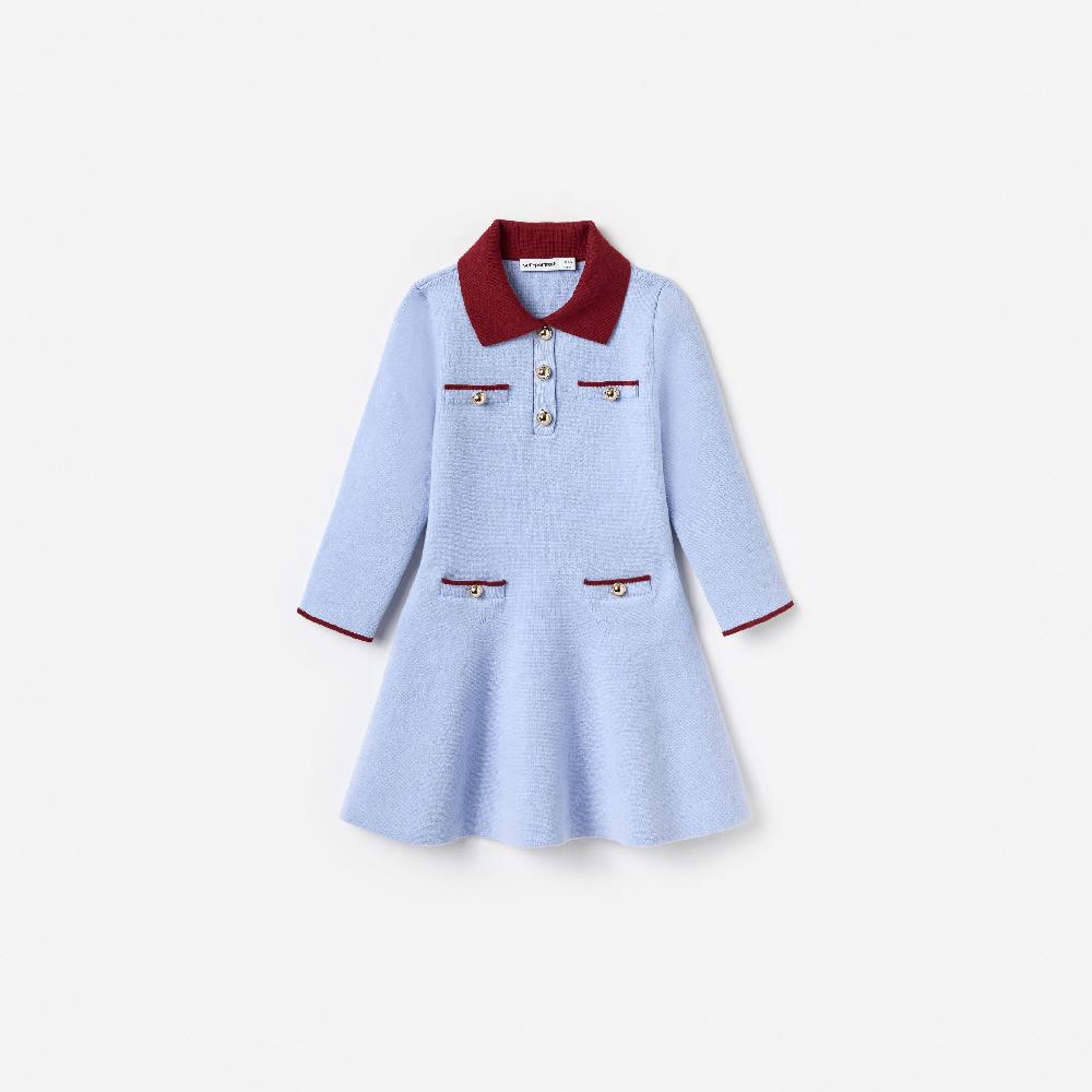 self portrait Blue Flat Knit Dress KIDS