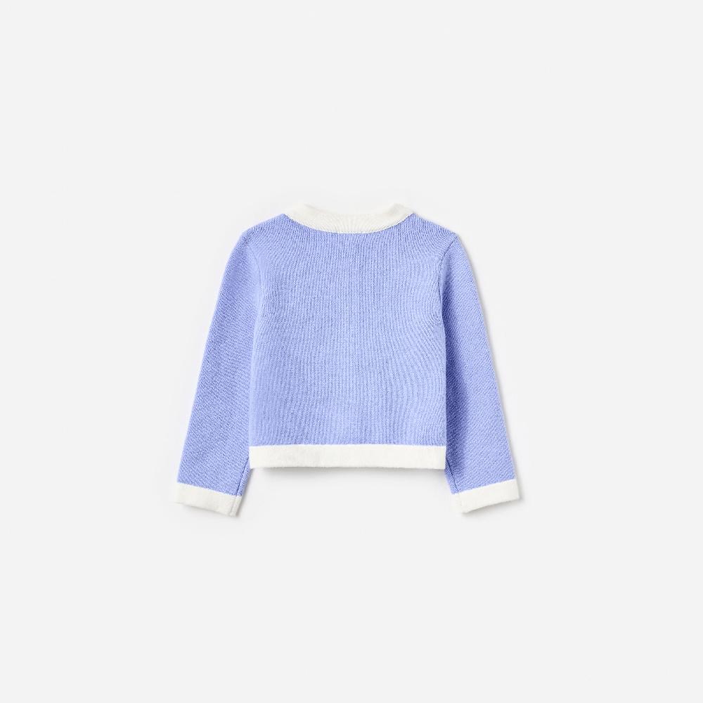 Self Portrait Blue Floral Knit Cardigan KIDS