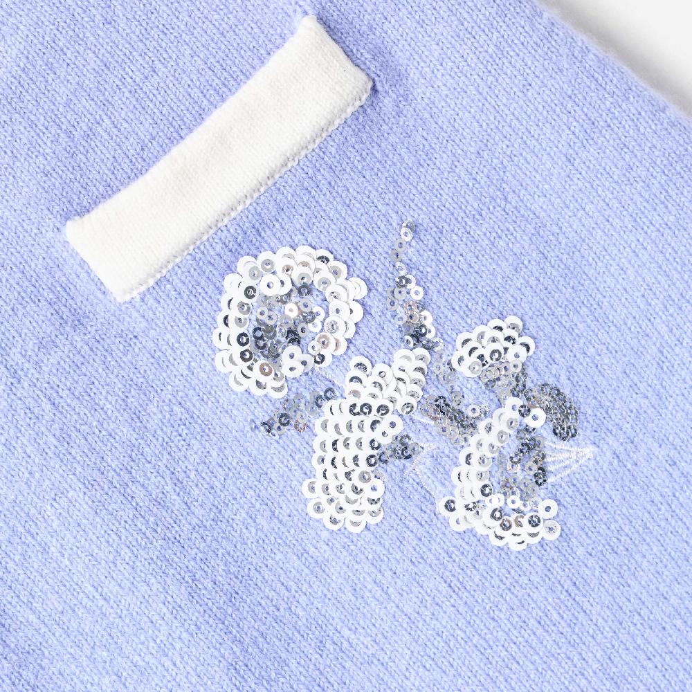 Self Portrait Blue Floral Knit Skirt KIDS