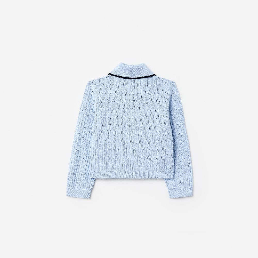 Self Portrait Blue Frill Trim Cardigan KIDS