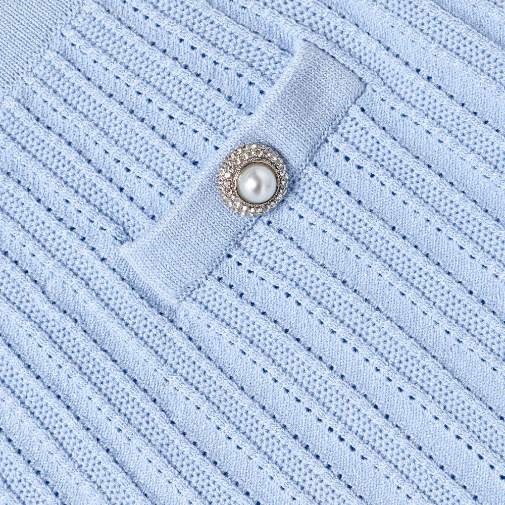 Self Portrait Blue Frill Trim Knit Skirt KIDS