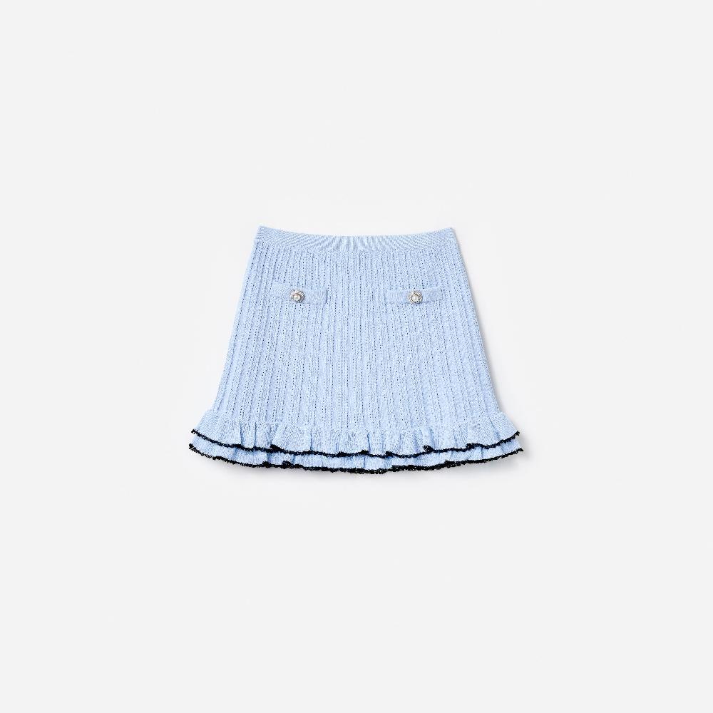self portrait Blue Frill Trim Knit Skirt KIDS