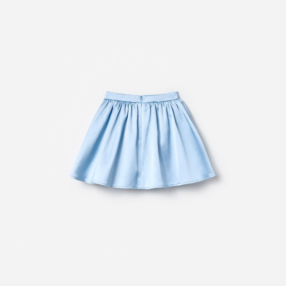 Self Portrait Blue Satin Sequin Flower Skirt KIDS