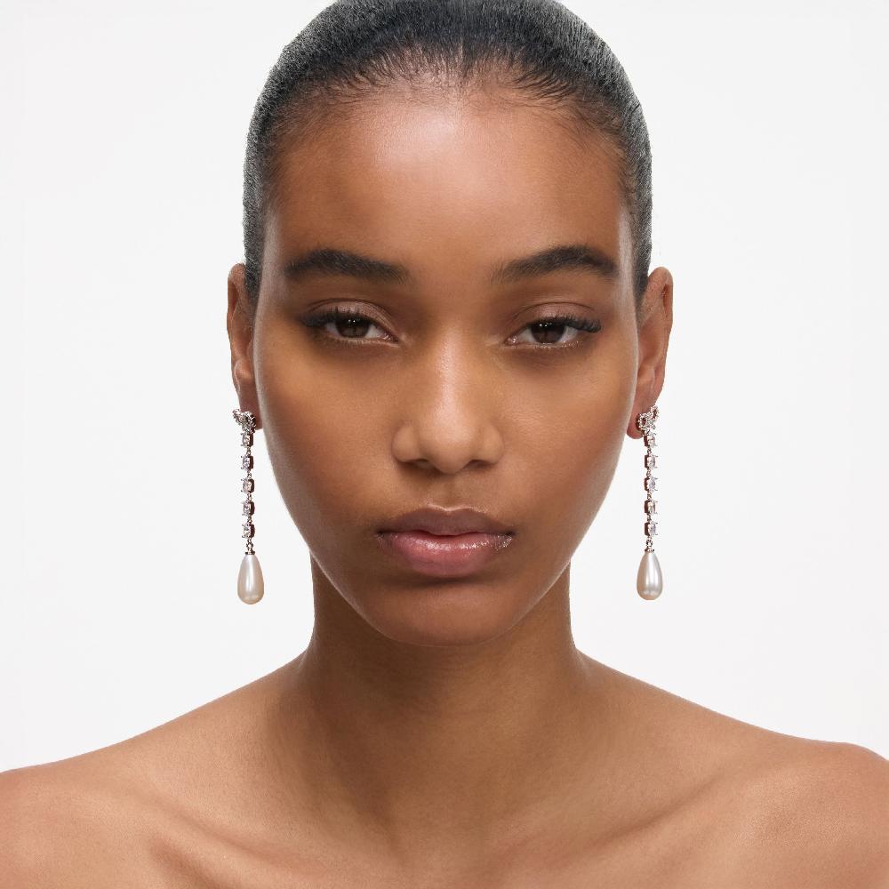 Self Portrait Bow Pearl Droplet Earrings JEWELLERY