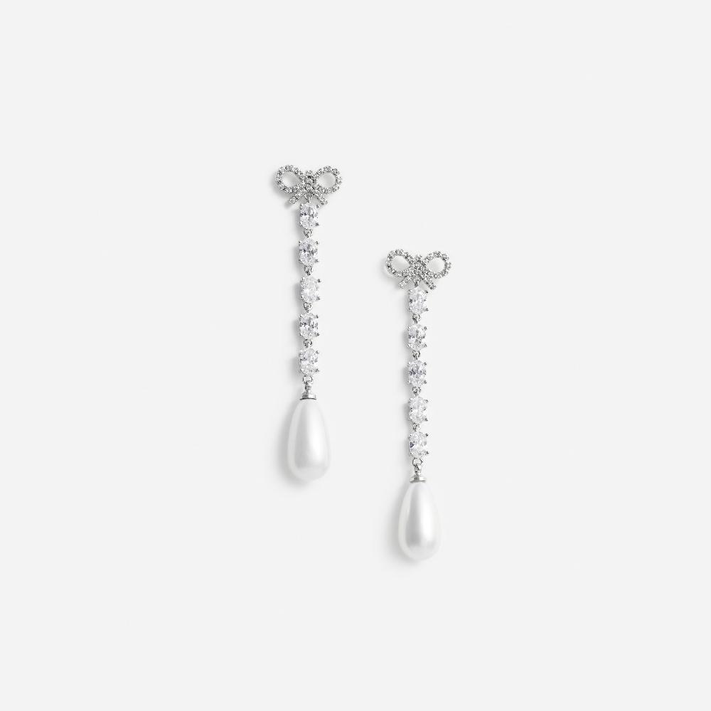 self portrait Bow Pearl Droplet Earrings JEWELLERY