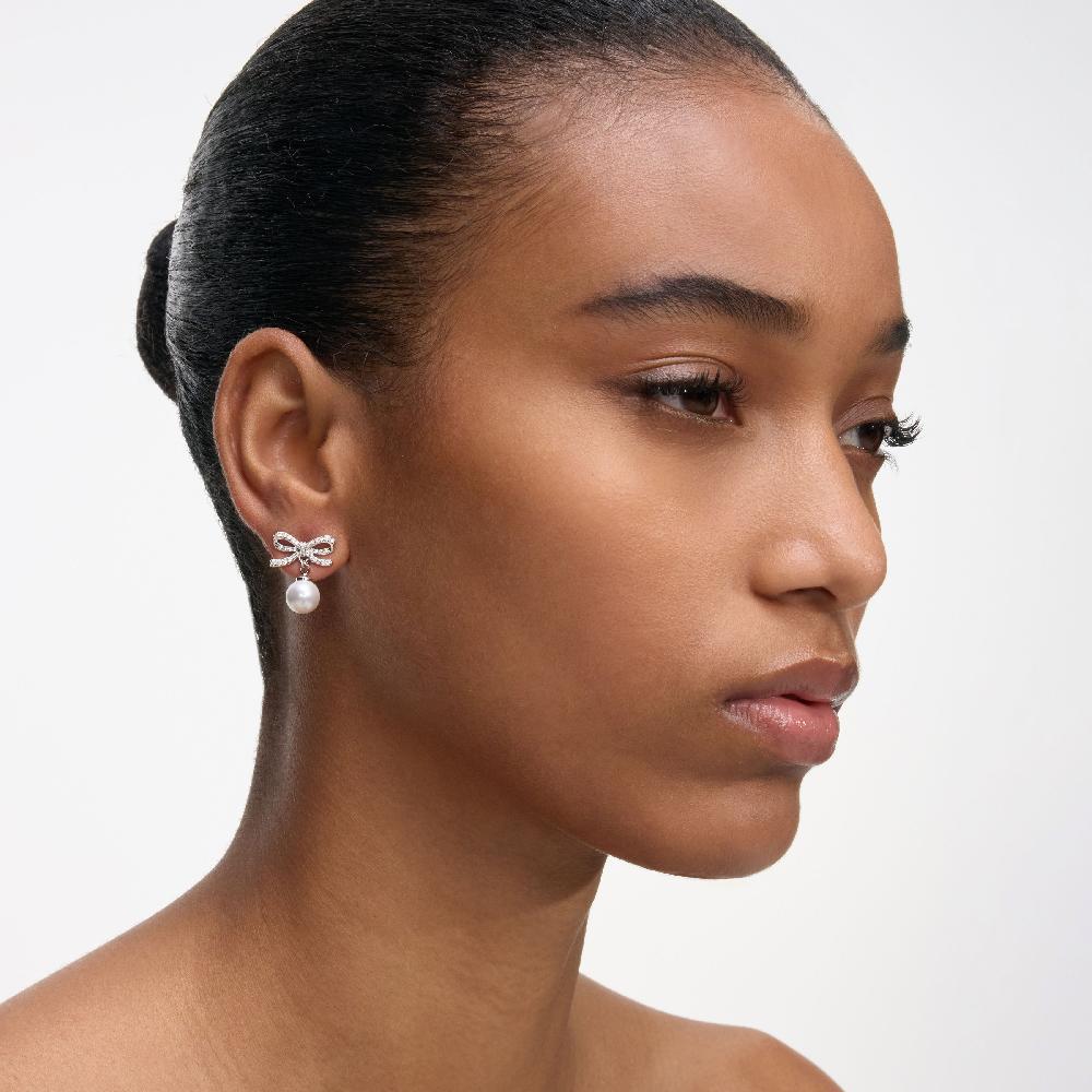 Self Portrait Bow Pearl Earrings JEWELLERY