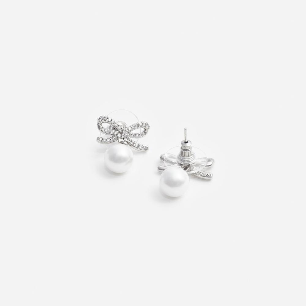 Self Portrait Bow Pearl Earrings JEWELLERY
