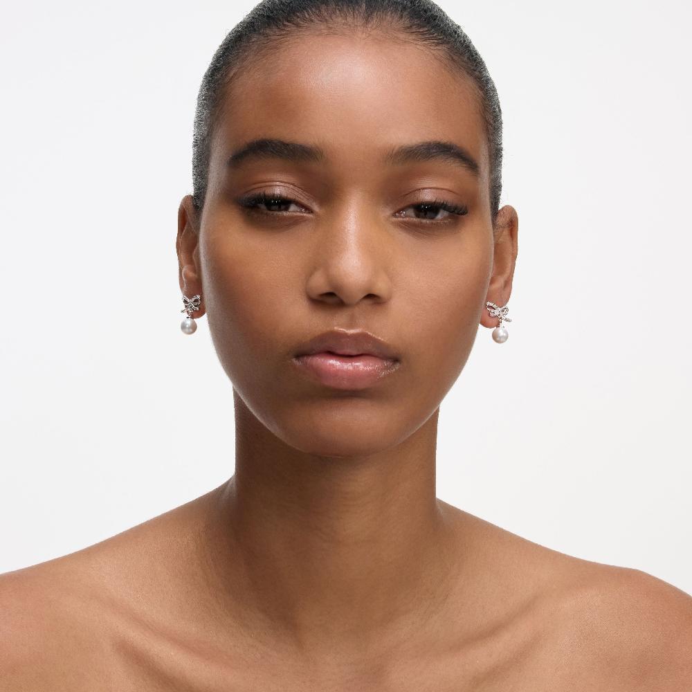 Self Portrait Bow Pearl Earrings JEWELLERY