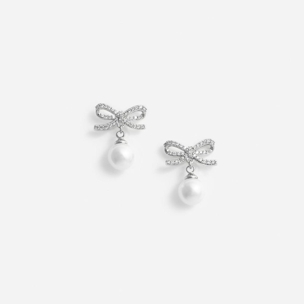 self portrait Bow Pearl Earrings JEWELLERY