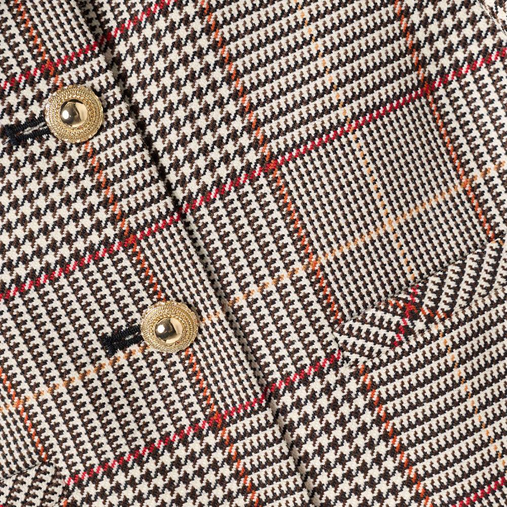 Self Portrait Brown Check Fur Jacket KIDS