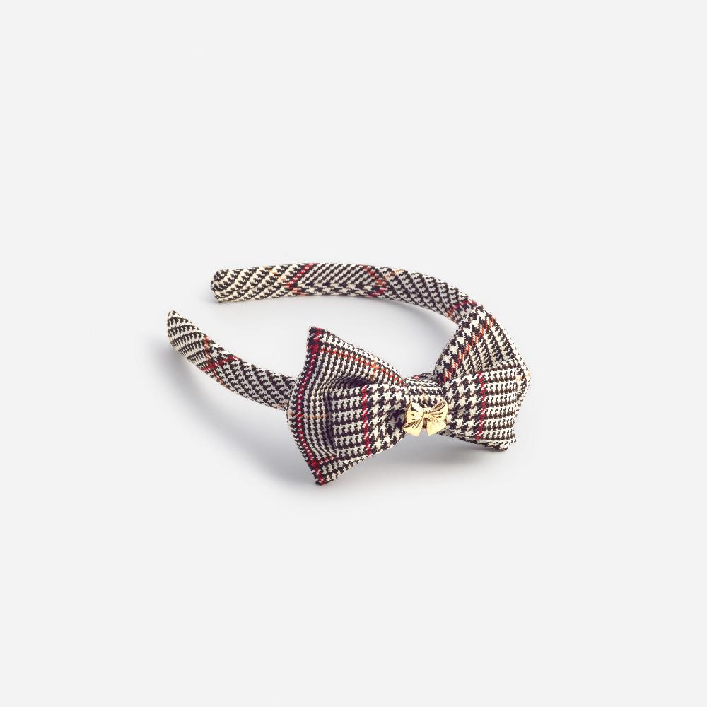 Self Portrait Brown Check Headband KIDS