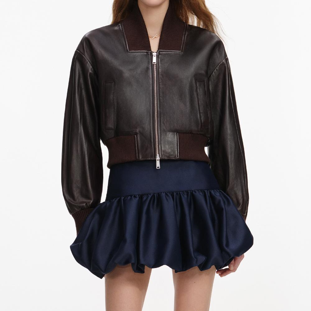 Self Portrait Brown Leather Jacket CLOTHING