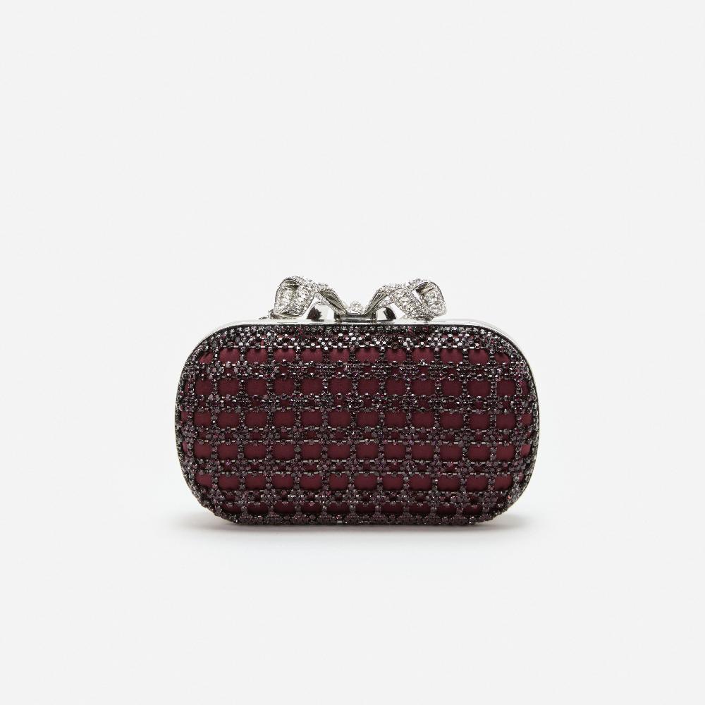 Self Portrait Burgundy Chainmail Clutch Bag BAGS