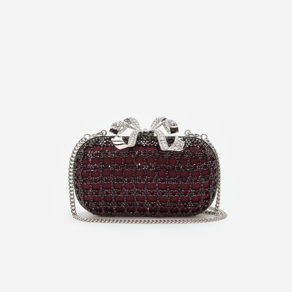 Self Portrait Burgundy Chainmail Clutch Bag BAGS