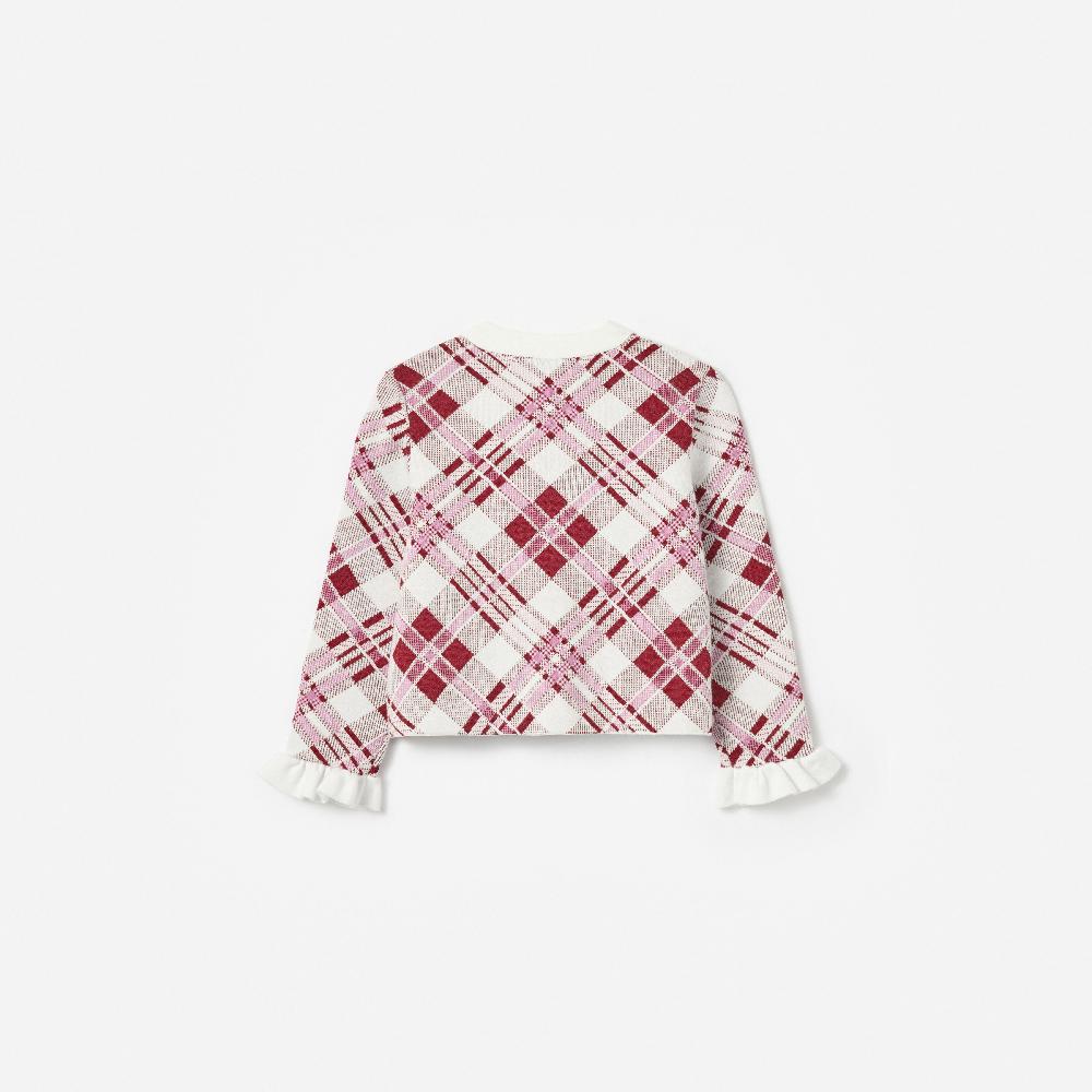 Self Portrait Burgundy Check Cardigan KIDS