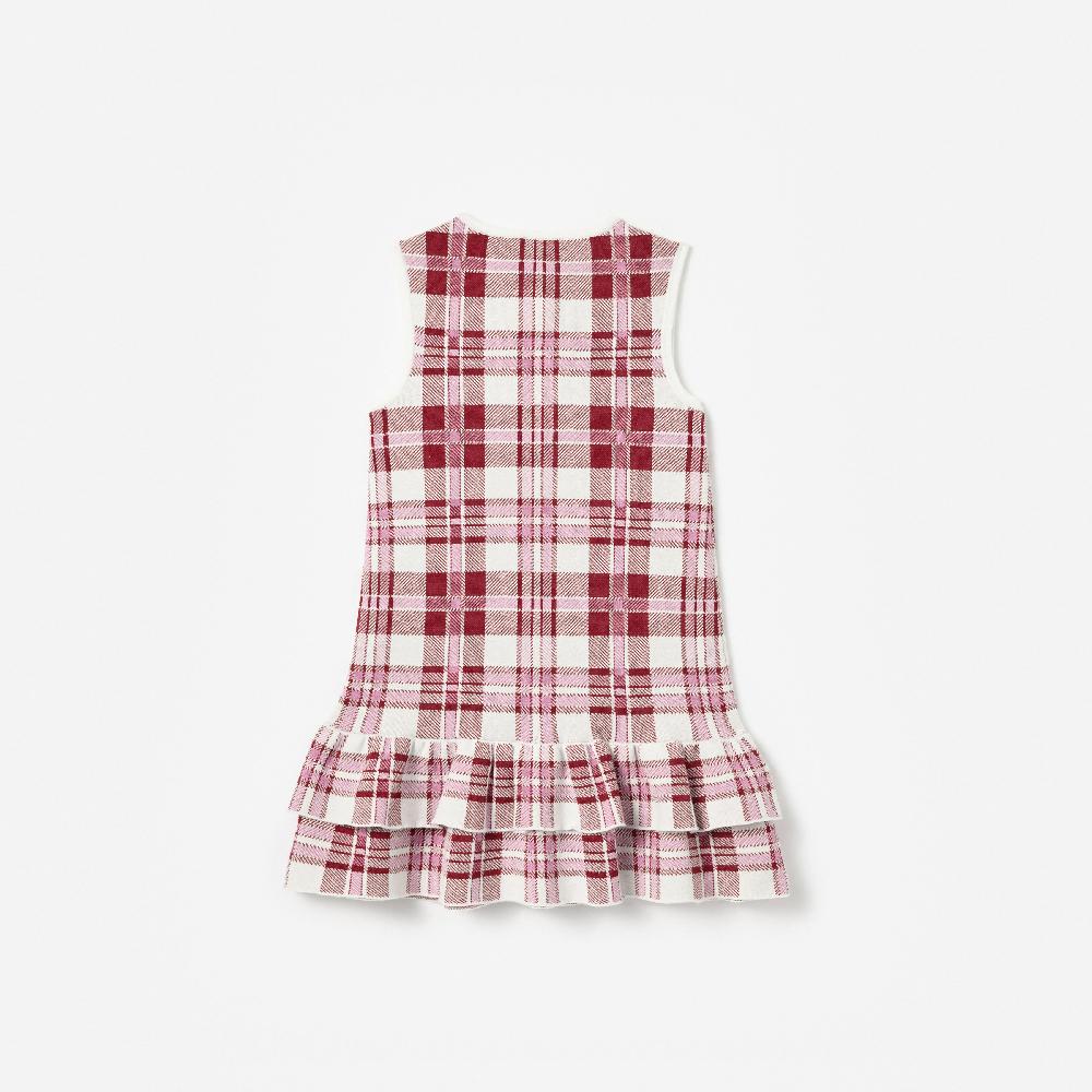 Self Portrait Burgundy Check Knit Dress KIDS