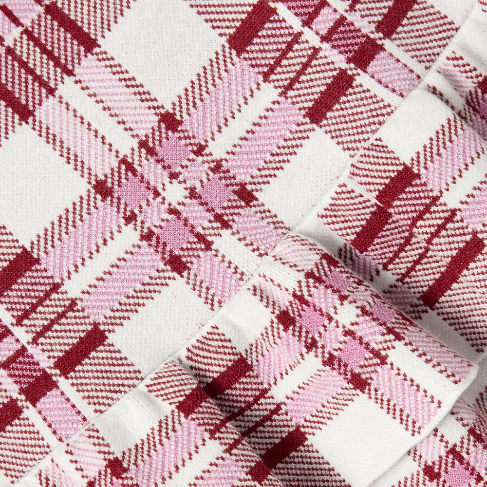 Self Portrait Burgundy Check Knit Skirt KIDS