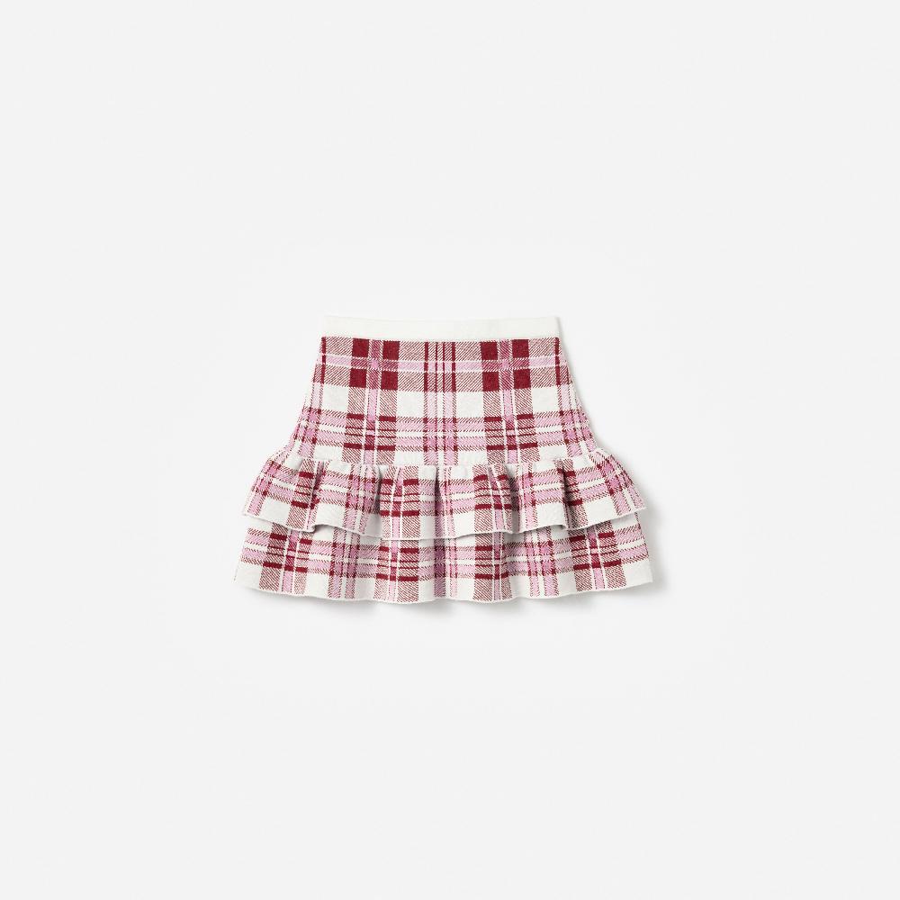 self portrait Burgundy Check Knit Skirt KIDS