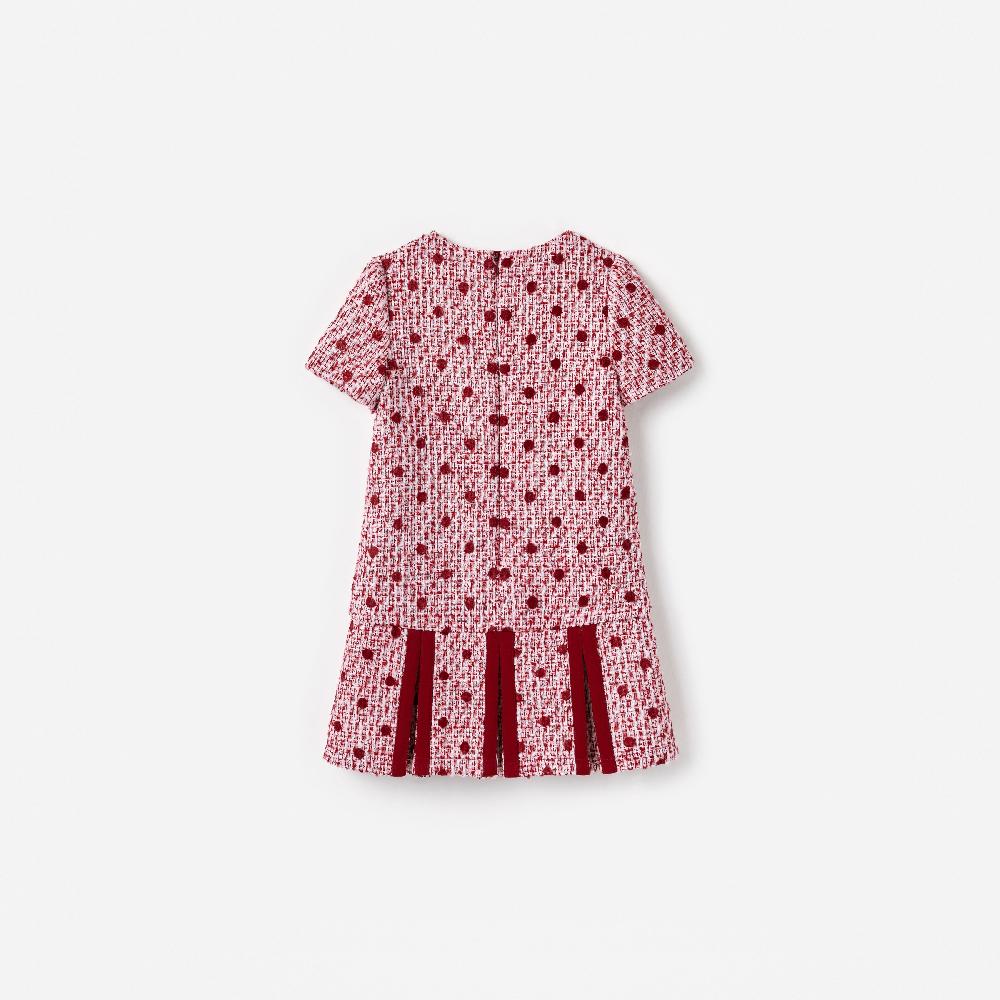 Self Portrait Burgundy Polka Dot Boucle Dress KIDS