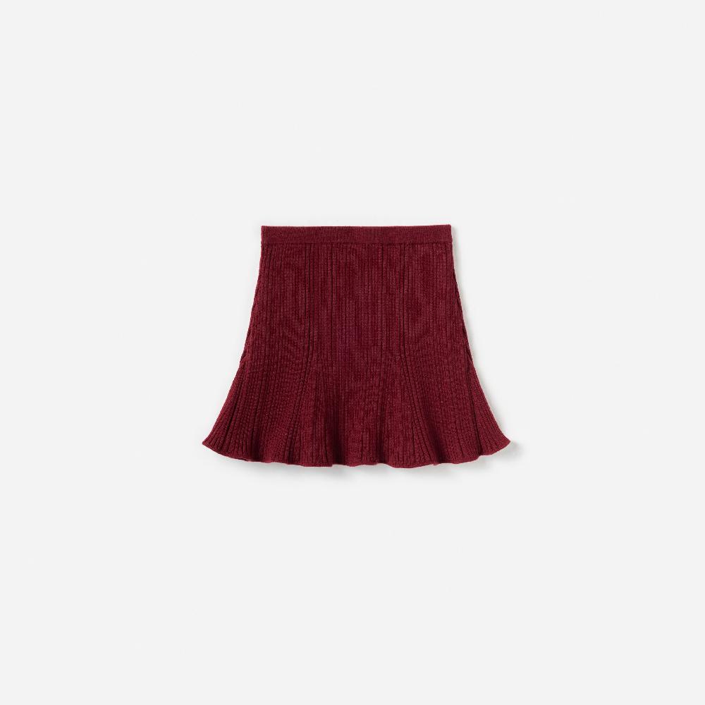 Self Portrait Burgundy Ribbed Knit Skirt KIDS
