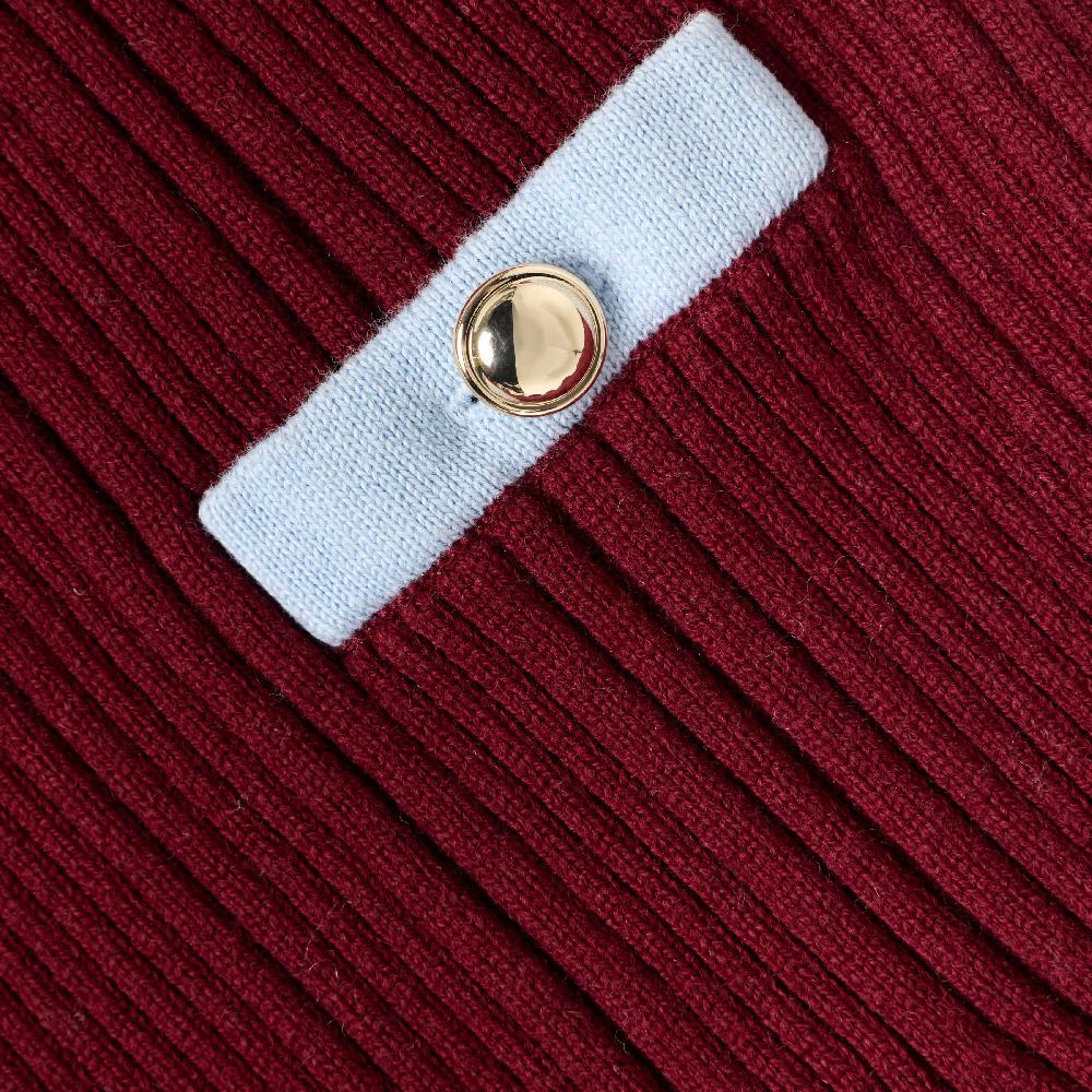 Self Portrait Burgundy Ribbed Knit Skirt KIDS