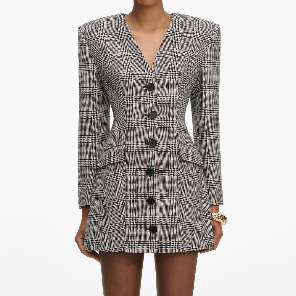 Self Portrait Check Blazer Mini Dress CLOTHING