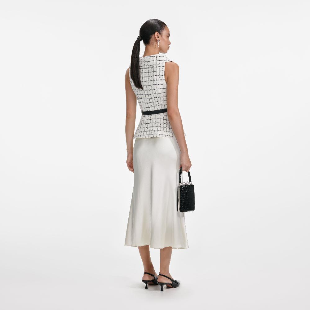 Self Portrait Check Boucle Midi Dress CLOTHING