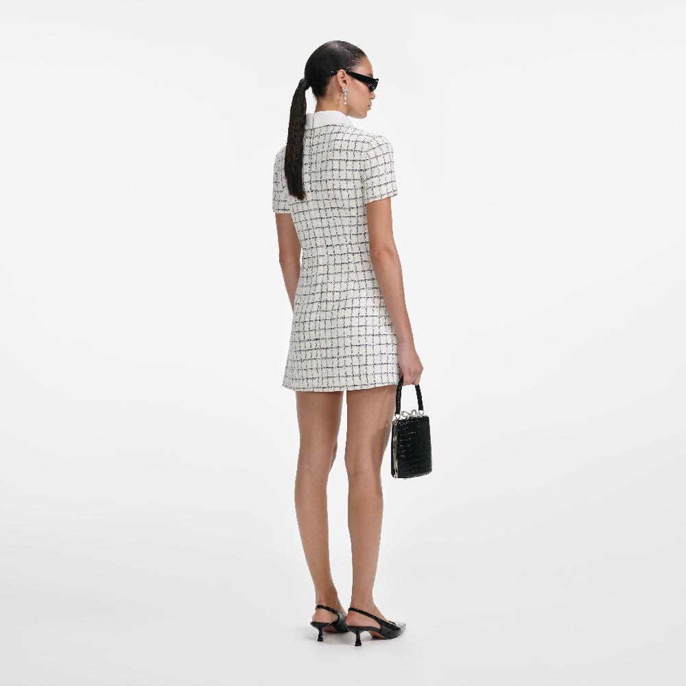 Self Portrait Check Boucle Mini Dress CLOTHING