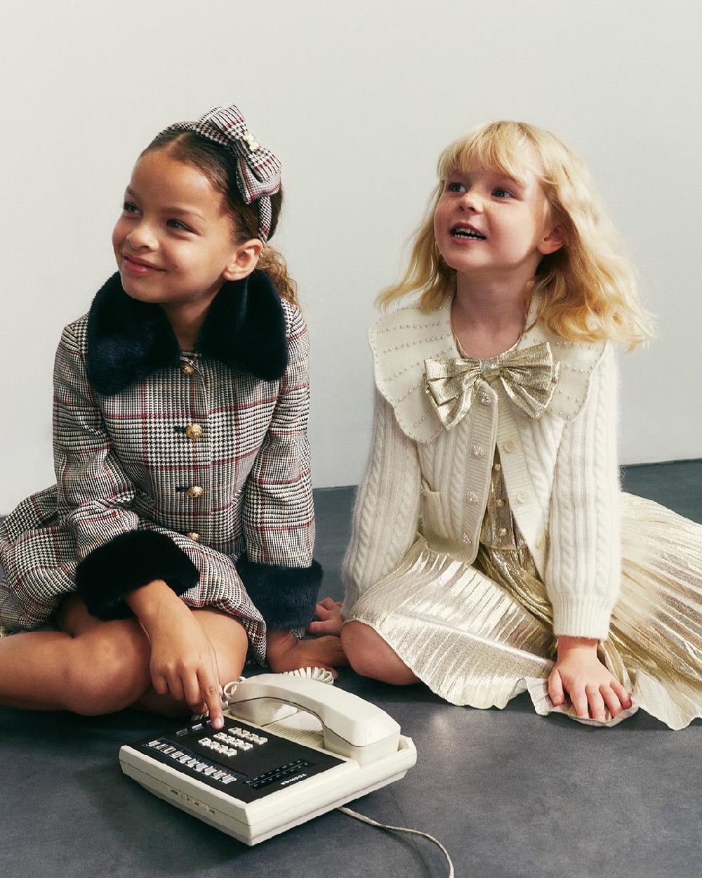 Self Portrait Cream Alpaca Cardigan KIDS