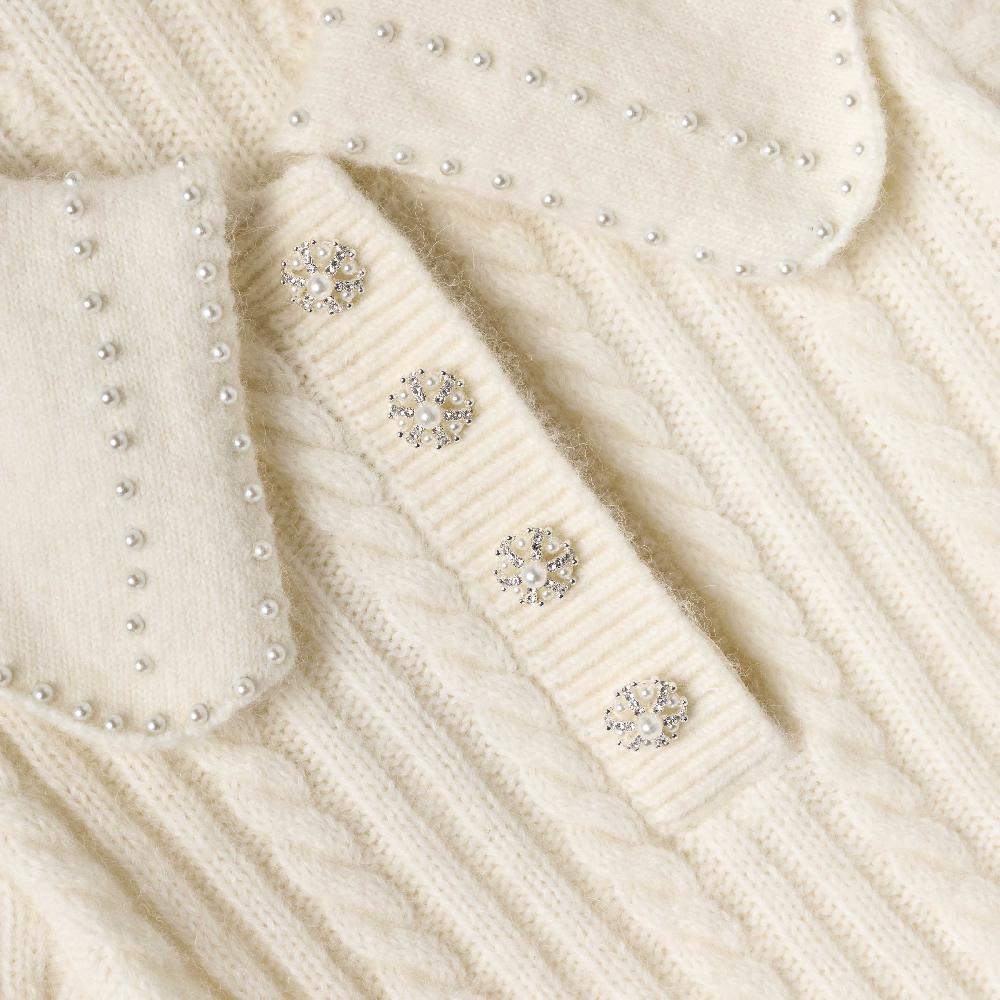 Self Portrait Cream Alpaca Knit Dress KIDS